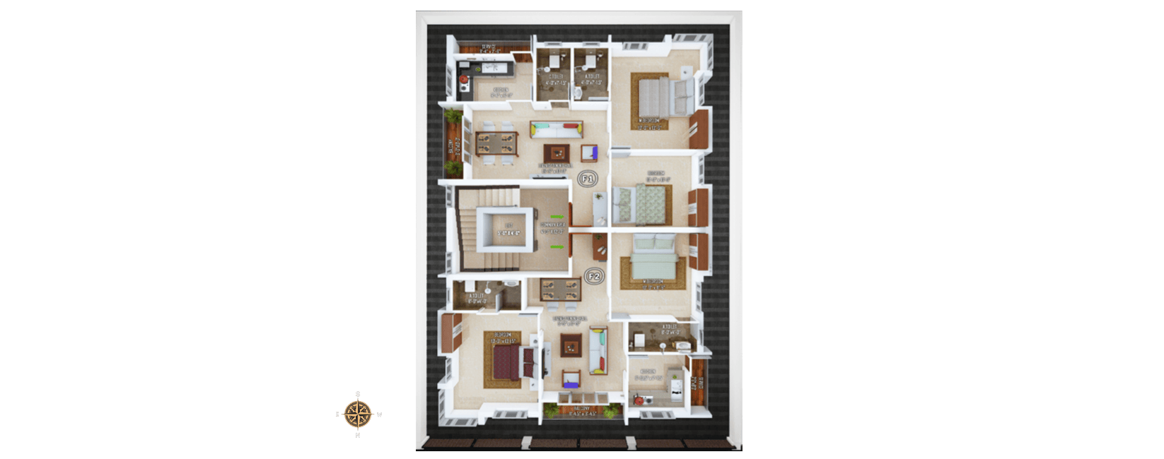 First, Second and Third floor