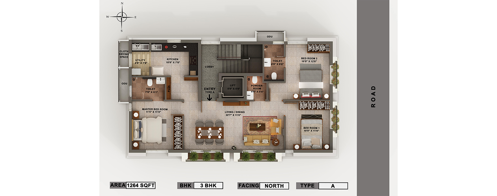 Typical Floor Plan 3D
